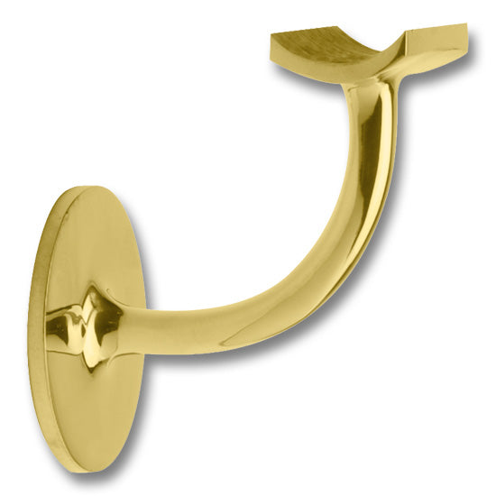 Handrail Bracket Undrilled for 2" Tubing Polished Brass