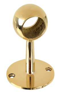Ball Center Short Rail Post Polished Brass
