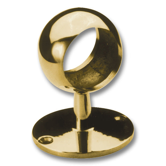 Ball Center Short Rail Post Polished Brass for 1-1/2" Tubing 2-3/4" Center Point