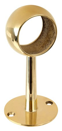 Ball Center Short Rail Post Polished Brass for 2" Tubing 5" Center Point