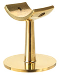 Saddle Short Rail Post Undrilled for 2" Tubing Polished Brass