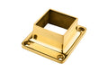 Cut Square Flange Polished Brass for 2" Tubing