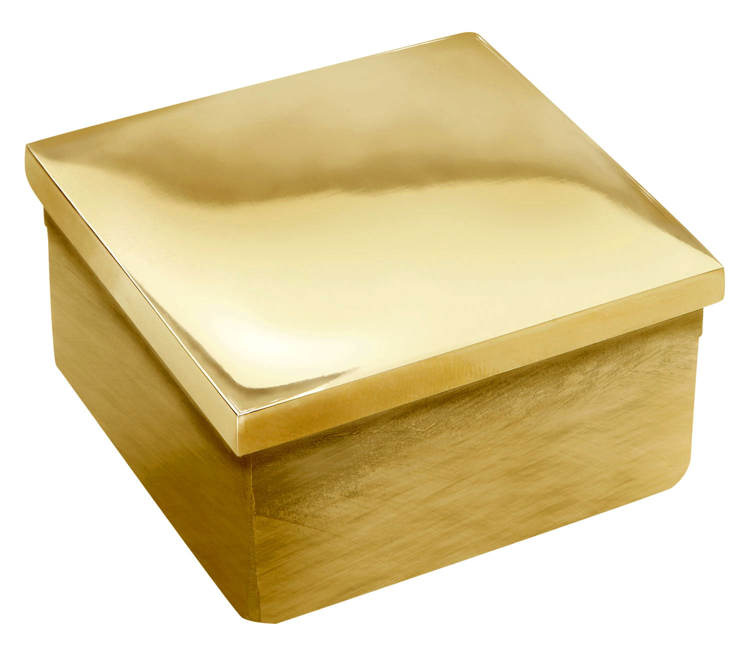 Flat Square End Cap for 2" Tubing Polished Brass