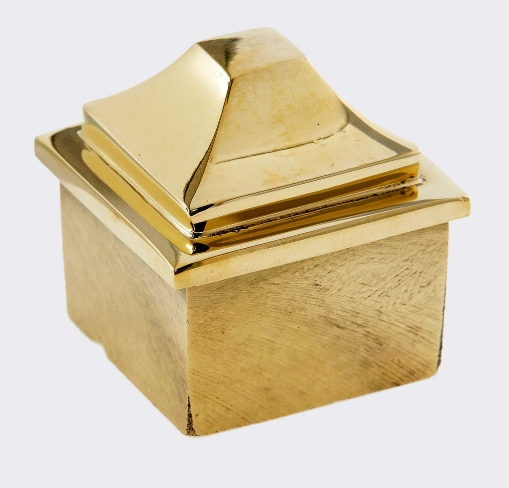 Conical Square End Cap Polished Brass