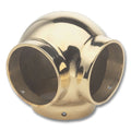 Ball Side Outlet Elbow for 2" Tubing Polished Brass