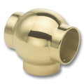 Ball Tee for 2" Tubing Polished Brass