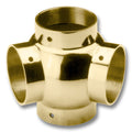 135 Degree Ball Tee Polished Brass for 2" Tubing