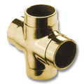 Flush Cross for 2" Tubing Polished Brass