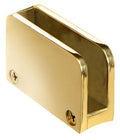3/8" Glass Grip With Stop Polished Brass Left