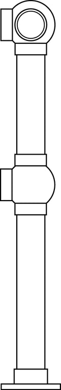 Double Ball End Post for 2" Tubing 36" Length Polished Brass 36"