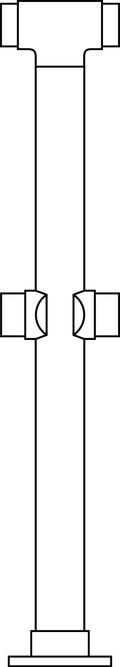 Double Flush Center Post for 2" Tubing 36" Length Polished Brass 36"