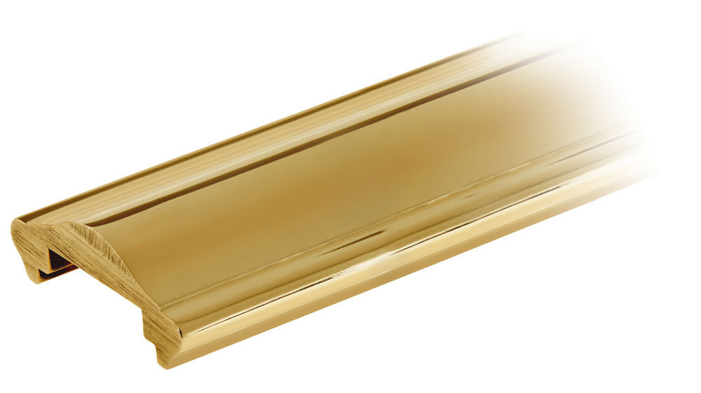 Cap Rail Polished Brass 16 foot Length 2" Width