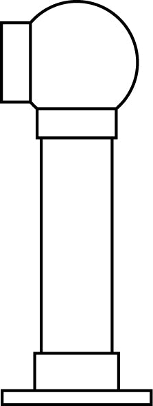 Low Line Ball End Post for 1-1/2" Tubing Polished Brass