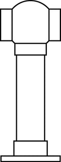 Low Line Ball Center Post for 1" Tubing Polished Brass