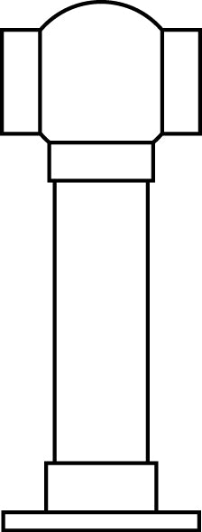 Low Line Ball Center Post for 1" Tubing Polished Brass