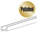 Solid Brass Channel for 3/4" Tubing Polished Brass