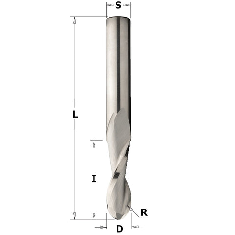 Solid Carbide Upcut Ball Nose Spiral Bit