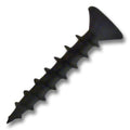 #8 Screw Flat Head With Nibs Combo Drive Coarse Thread Type 17 Point 1" Black, Multiples of 100