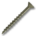 #8 Flat Head Screw With Nibs #2 Square Coarse Double Auger 1-5/8" Satin Brass, Multiples of 100