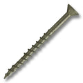 #8 Flat Head Screw With Nibs #2 Square Coarse Double Auger 2" Length Satin Brass, Multiples of 100