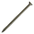 #8 Flat Head Screw With Nibs #2 Square Coarse Double Auger 3" Length Satin Brass, Multiples of 100