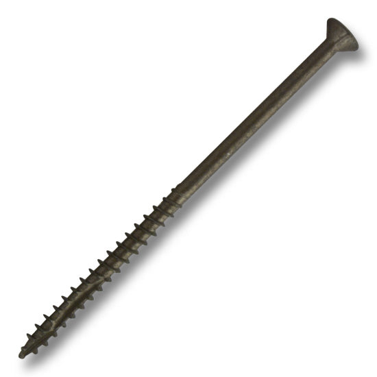 #10 Screw Flat Head #2 Square With Nibs Coarse Thread Double Auger