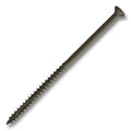 #10 Screw Flat Head Square With Nibs Coarse Thread Double Auger 4-1/2" Satin Brass, Multiples of 100