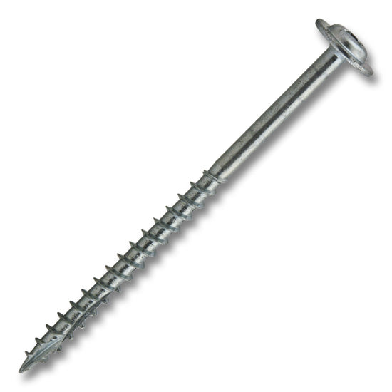 #10 Screw Round Washer Square/Phillips Combo Double Auger Coarse Thread 3" Zinc, Multiples of 100