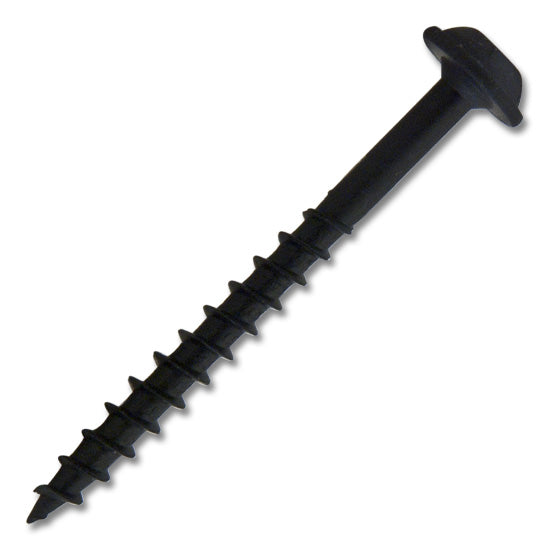#8 Screw Round Washer Head Square Drive Coarse Thread Type 17 Point 1-3/4" Black, Multiples of 100
