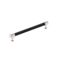Amerock Fairlane Pull 7-9/16" Center To Center Black Leather/Polished Nickel