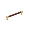 Amerock Fairlane Pull 6-5/16" Center To Center Brown Leather/Champagne Bronze