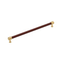 Amerock Fairlane Pull 12-5/8" Center To Center Brown Leather/Champagne Bronze