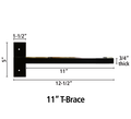 11''  T Speedbrace Black