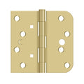 Deltana 4" x 4" X 5/8" Square Hinge With Security/Location Tab, Polished Brass, Right