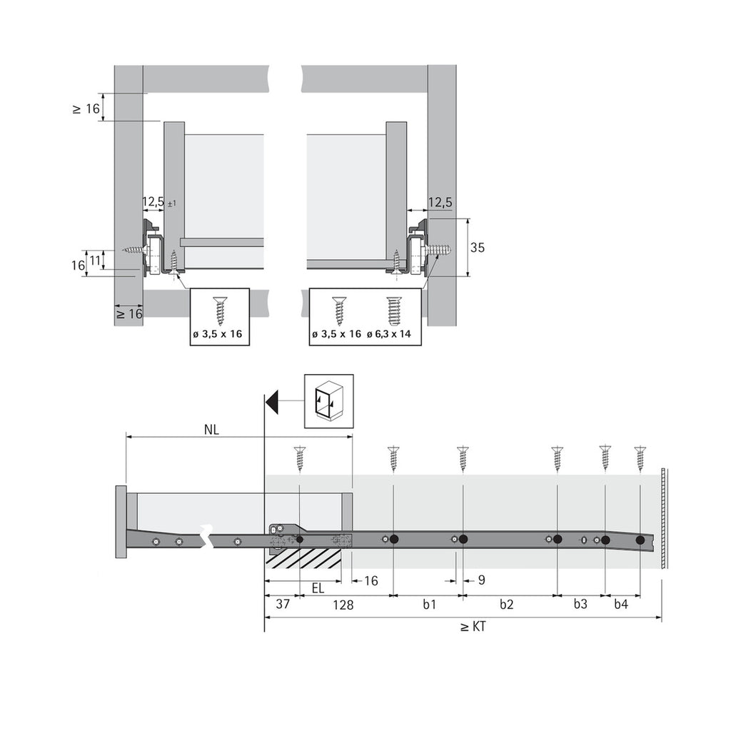 Hettich Euroslide White Epoxy Coated 100 Capacity, 16"