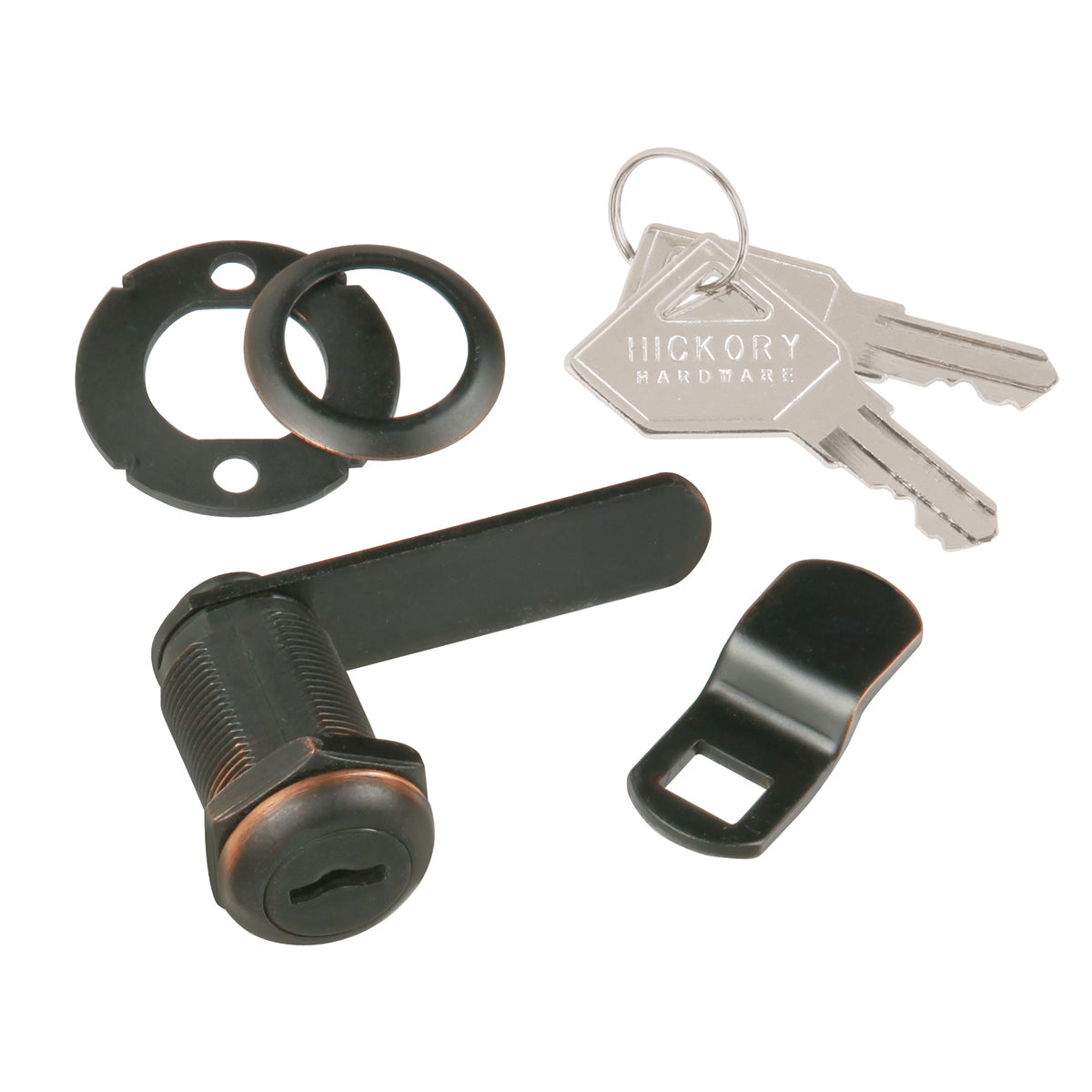 Cabinet & Drawer Cam Lock, 3/4" Max Thickness, Keyed Alike #601, Vintage Bronze