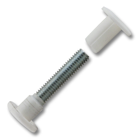 Connecting Screw Metal Screw With White Plastic Caps, Multiples of 100