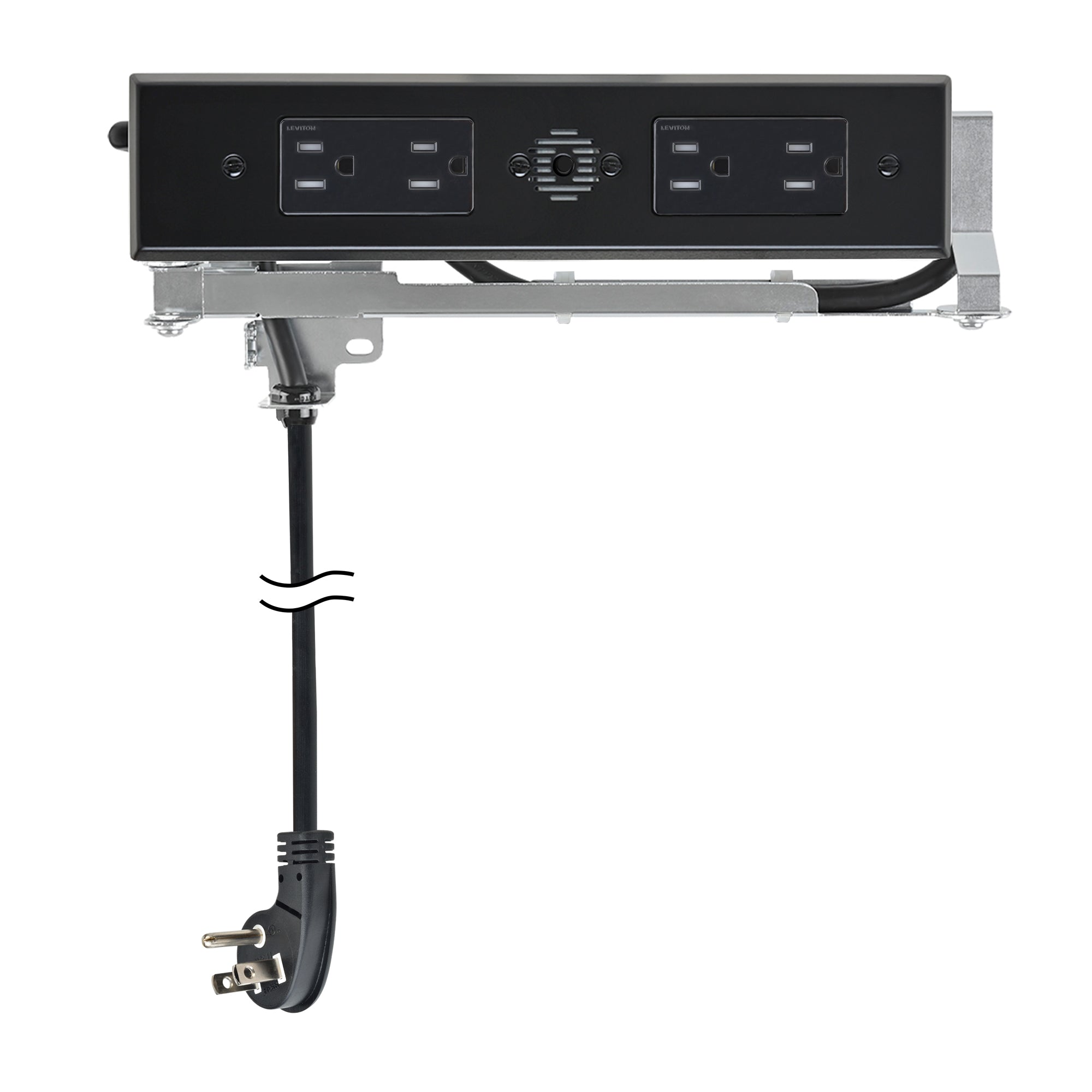 Docking Drawer Blade Duo In-Drawer Outlet, Integrated Safety Shutoff, (4) 15 Amp Ac, Black