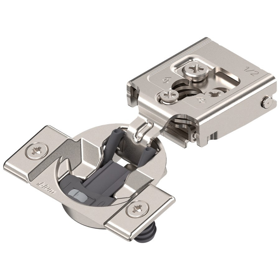 Compact Clip 30C Overlay Face Frame Hinge With Soft-Close 105 Degrees 1/2" Overlay Press-In