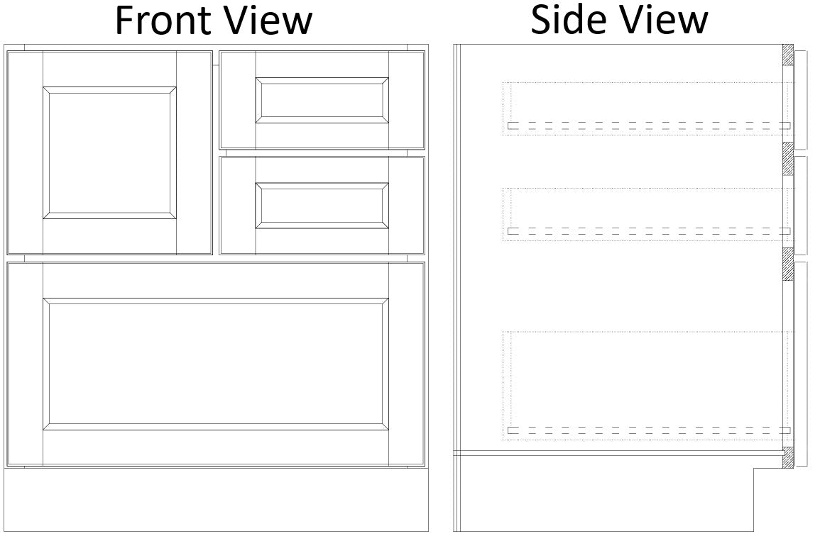 4 Drawer Base 30 W X 34-1/2 H X 24 D - Sonona Wheat by Horning