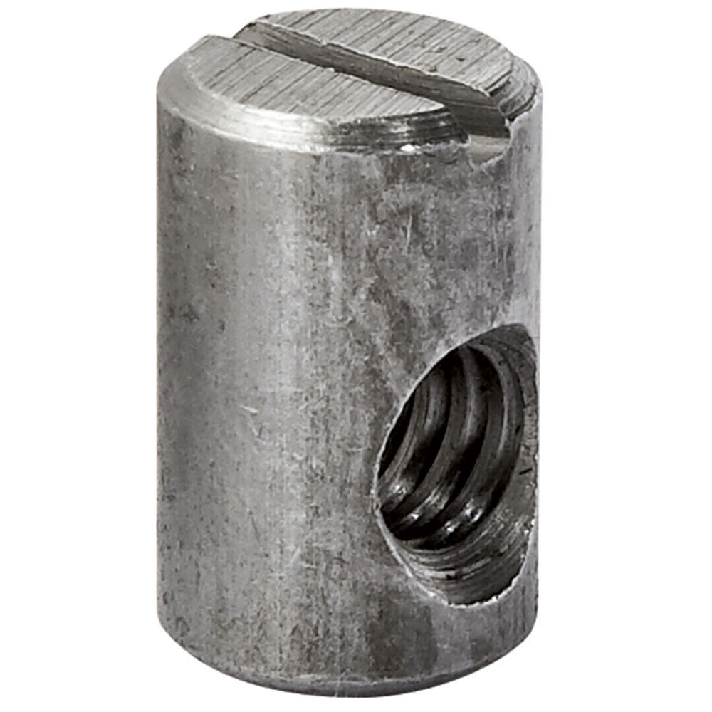 Dowel Nut 1/4-20 Thread; 1/2" Length; 10mm (0.394" diameter, Zinc, Multiples of 4000