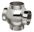 Ball Cross for 1-1/2" Tubing Polished Stainless Steel