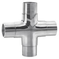 Flush Cross for 1-1/2" Tubing Polished Stainless Steel