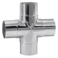 Flush Cross for 2" Tubing Polished Stainless Steel
