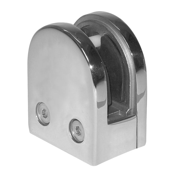 1/2" Glass Grip Flat Back Round Polished Stainless Steel