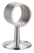 Flush Center Short Rail Post for 1-1/2" Tubing Satin Stainless Steel