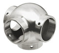 Ball Side Outlet Tee for 1-1/2" Tubing Satin Stainless Steel