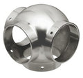 Ball Side Outlet Tee for 2" Tubing Satin Stainless Steel