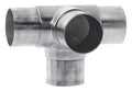 Flush Side Outlet Tee for 2" Tubing Satin Stainless Steel