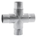 Flush Cross for 1-1/2" Tubing Satin Stainless Steel